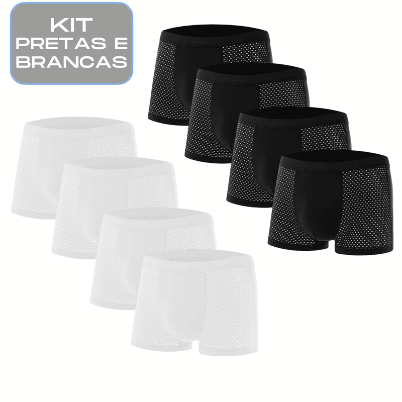 Kit Cuecas Premium Respiráveis - Compre 4 Leve 8 !